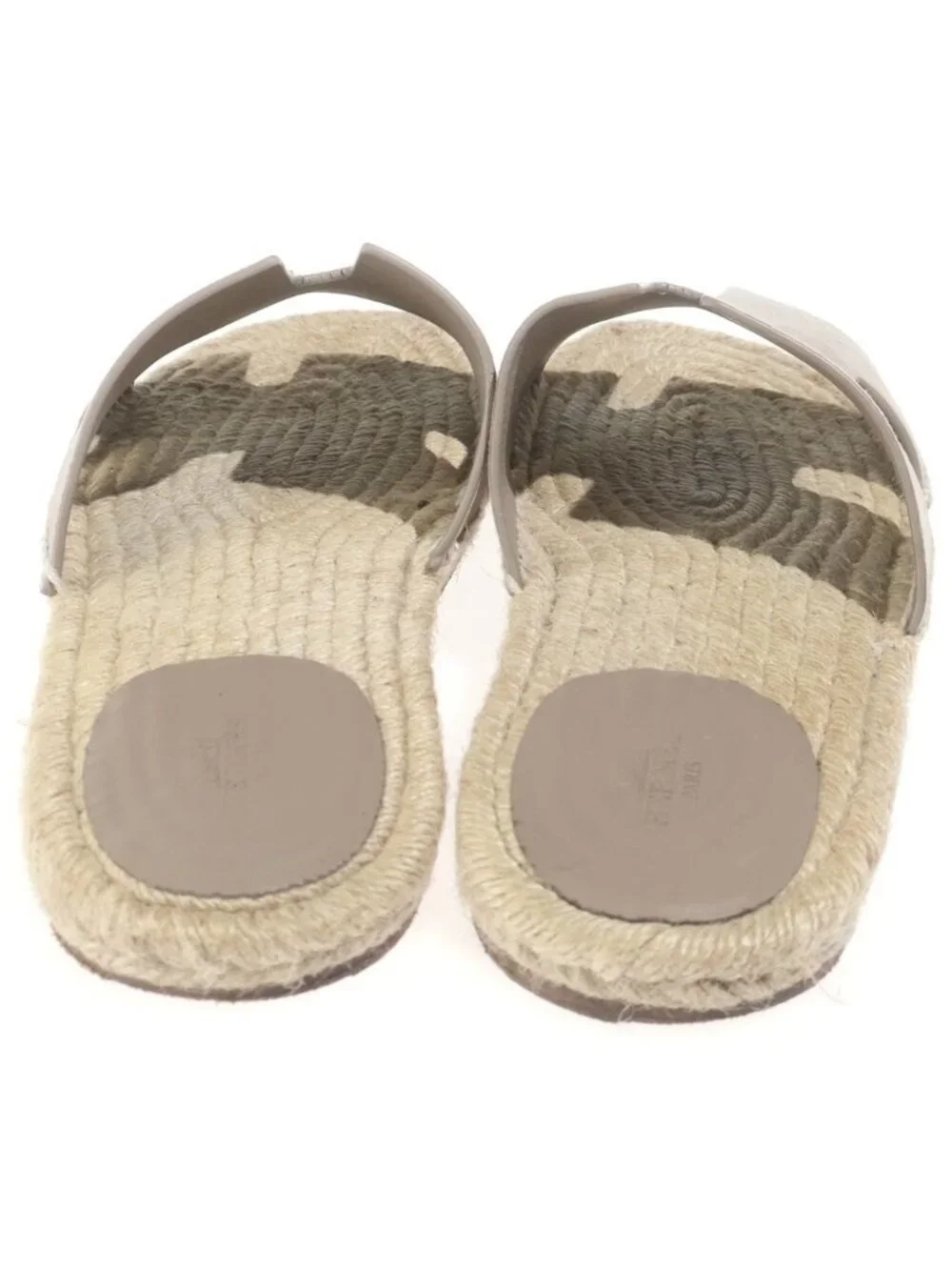Hermes Espadrilles Antigua Sandals Chevre Velours Rope Sole H Logo Beige